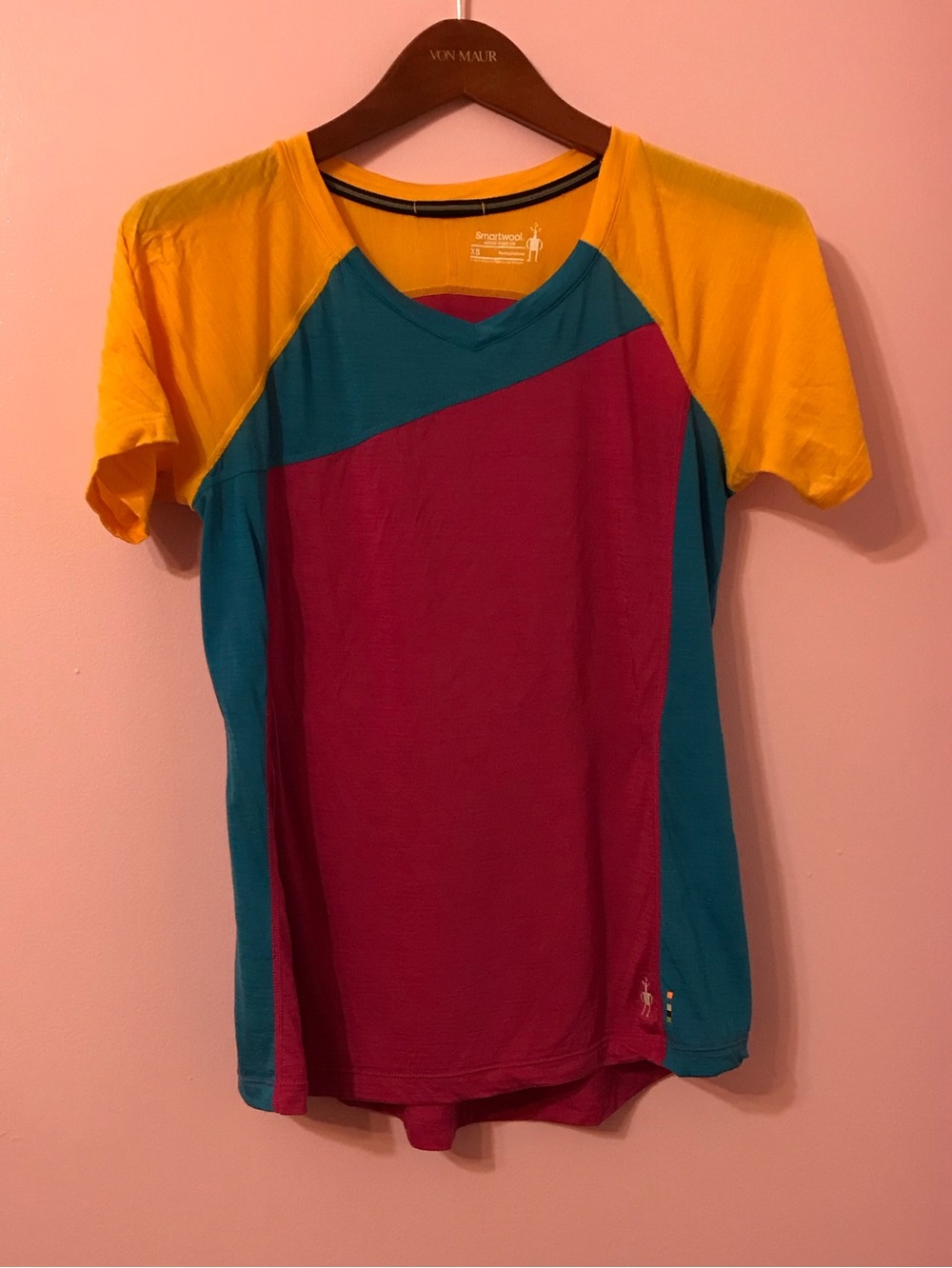 Smartwool Women's Ultralite Mountain Bike colorblock Short Sleeve Tee size xs